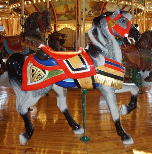 A carousel horse

Description generated with very high confidence
