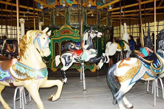 A picture containing carousel, ride, amusement ride, amusement park

Description automatically generated