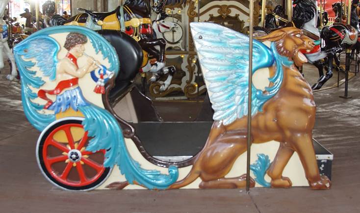 A close-up of a carousel

Description automatically generated