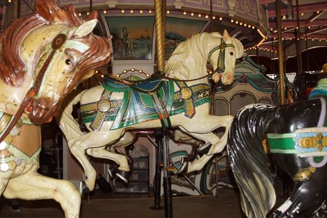 A close up of a carousel

Description automatically generated