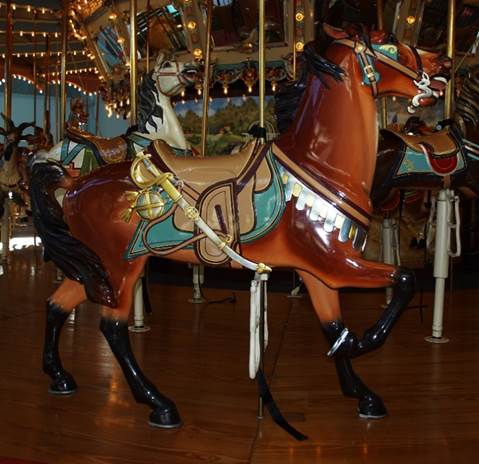 A close up of a carousel

Description automatically generated