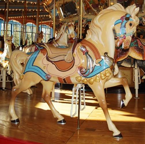 A carousel horse

Description automatically generated
