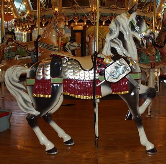 A close up of a carousel

Description automatically generated
