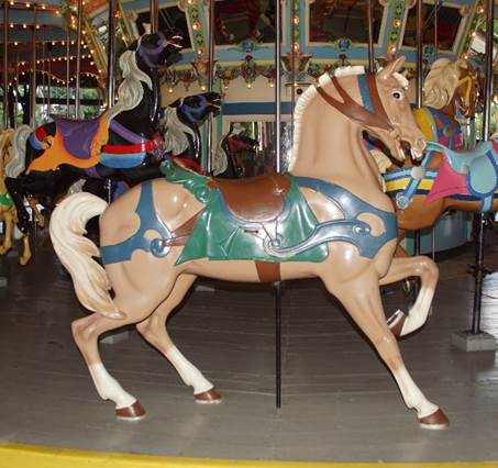 A close-up of a carousel

Description automatically generated