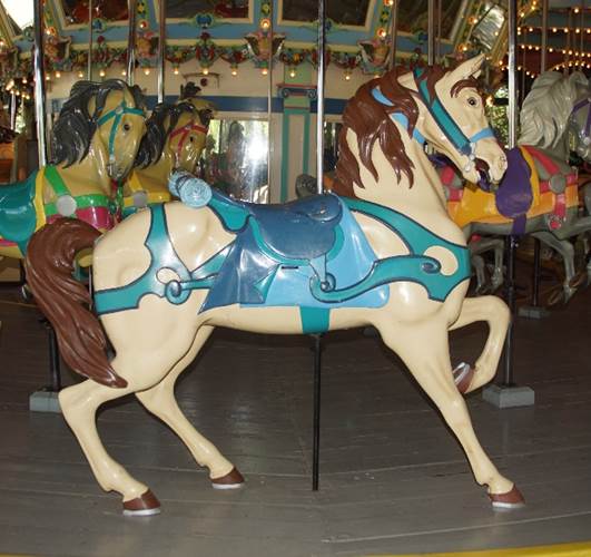 A close-up of a carousel

Description automatically generated