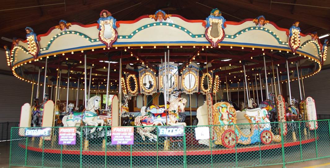 A close up of a carousel
Description automatically generated