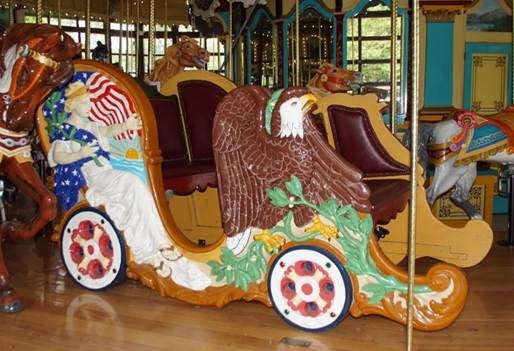 A picture containing indoor, carousel, ride, floor

Description automatically generated