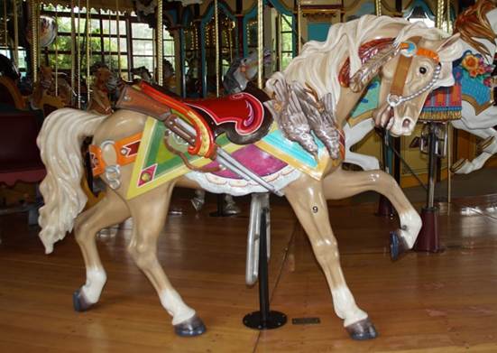 A close up of a carousel
Description automatically generated