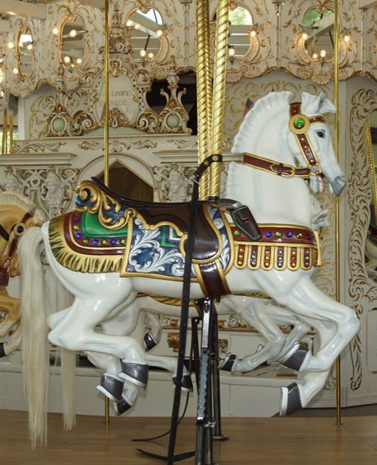 A close up of a carousel
Description automatically generated