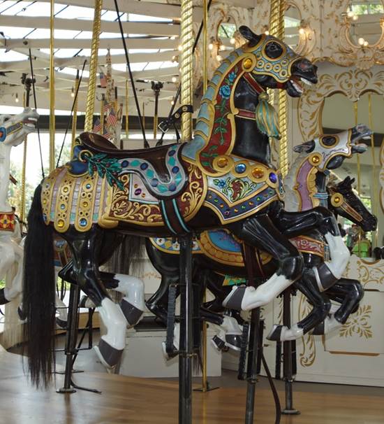 A close up of a carousel

Description automatically generated