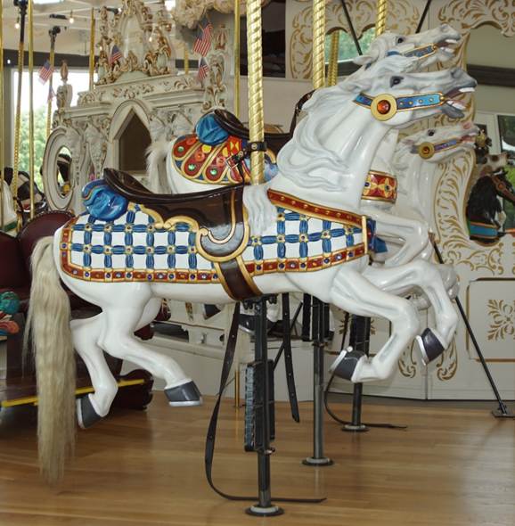 A close up of a carousel

Description automatically generated