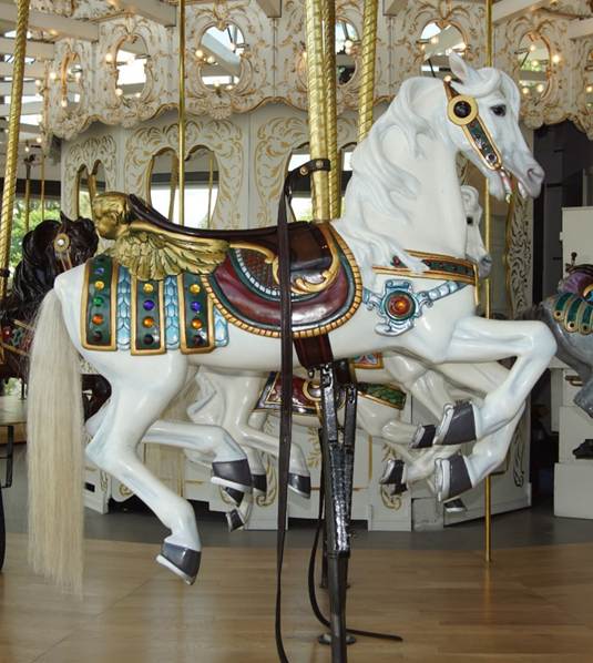 A close up of a carousel
Description automatically generated