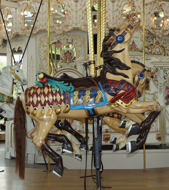 A close up of a carousel
Description automatically generated